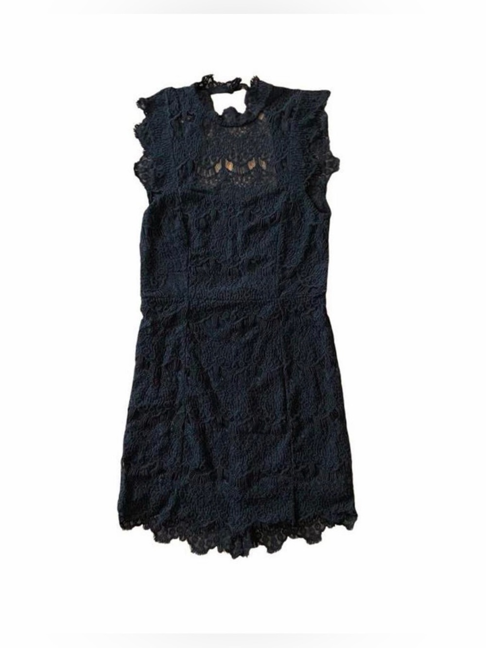 Free People Black Lace Mini Dress Open Back S NWT
